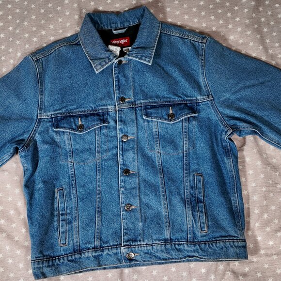Wrangler Other - 🔥 Vintage Wrangler Blanket-Lined Denim Trucker Jacket - Large 🔥